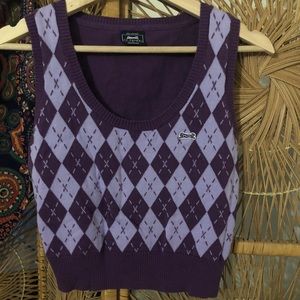 Le Tigre purple argyle sweater vest